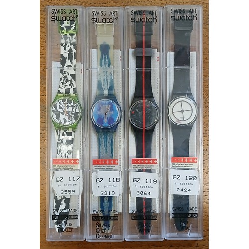 101 - SWATCH SWISS ART: a set of four limited edition Swatch watches designed for the 700th anniversary Sw... 