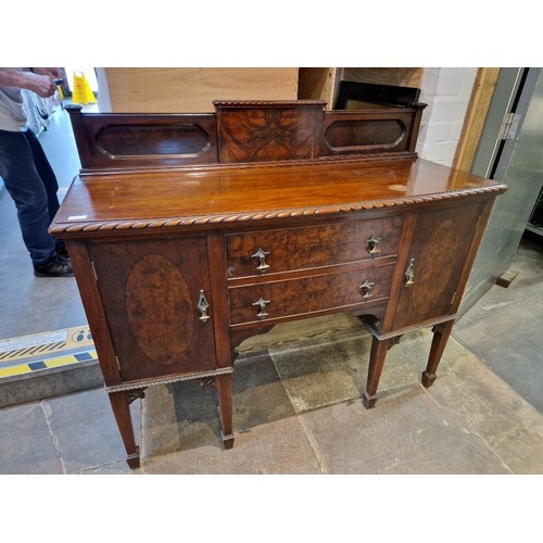 976 - An early 20th century walnut sideboard, length 137cm. also, 2 jewellery boxes