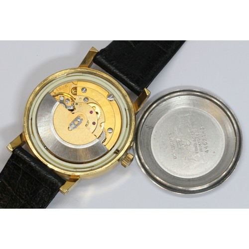 97 - A Tissot Seastar gold plated  automatic wristwatch, ref. 44521, cal. 2481, case diameter 34mm, leath... 