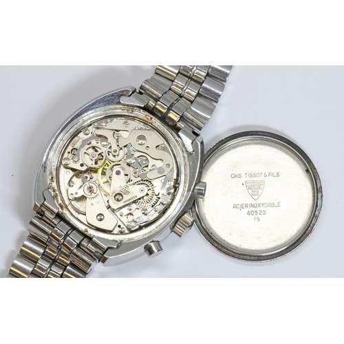 96 - A Tissot Seastar Navigator stainless steel chronograph wristwatch, ref. 40522, cal. 2070, case width... 