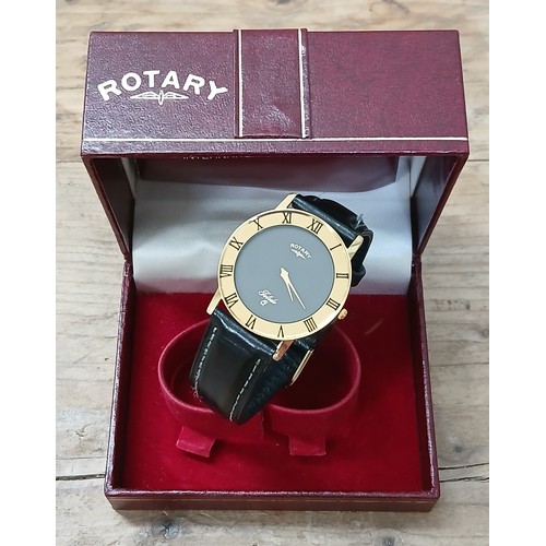 128 - A gold plated Rotary Toledo wristwatch.