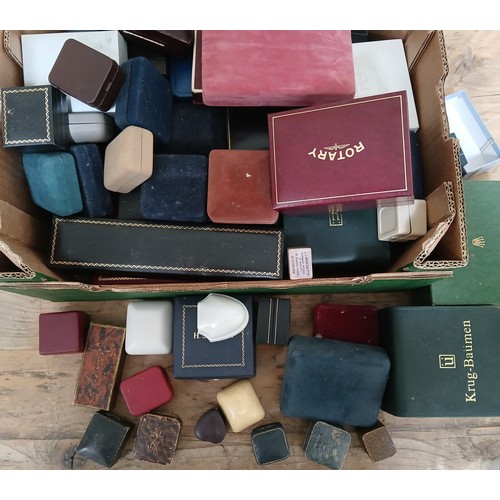 170 - A box of assorted jewellery and watch boxes, antique and later.