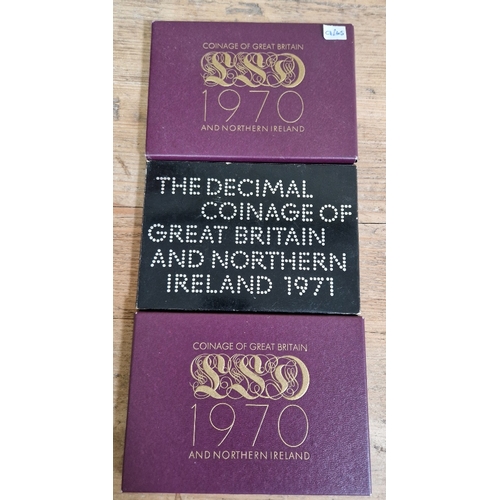 292 - Three coinage of GB and Northern Ireland sets comprising of 2 x 1970 & a 1971.