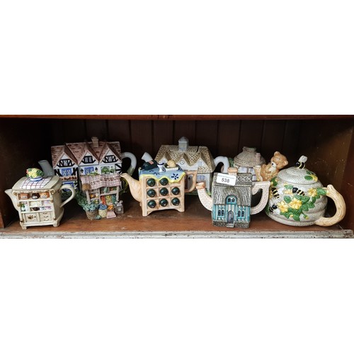 538 - 8 novelty teapots