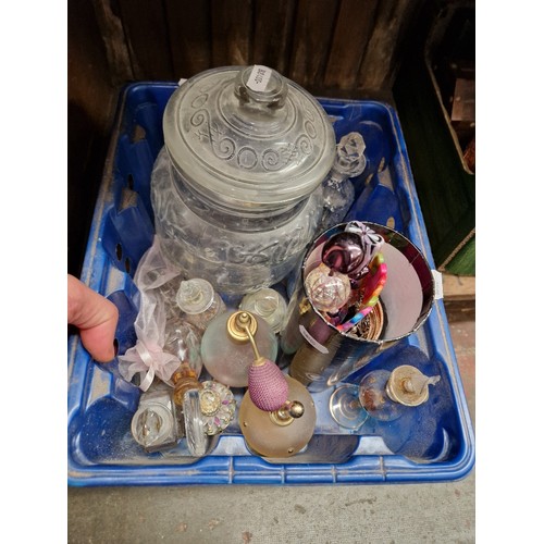 60 - A box of perfume bottles etc