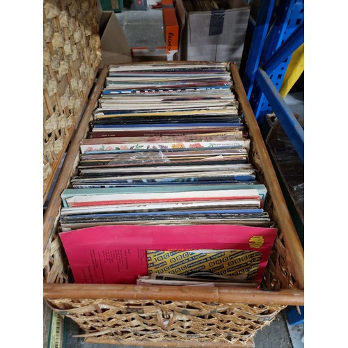 127 - A wicker basket of LPs