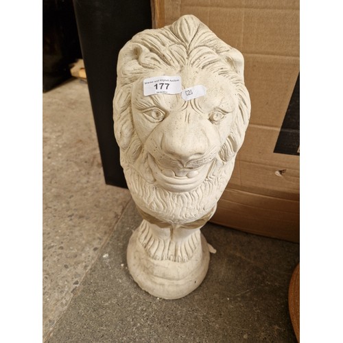 177 - A concrete garden ornament in the form of a lion