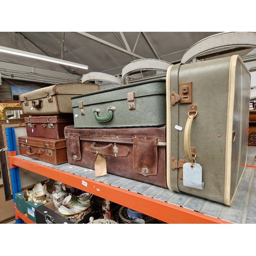 193 - 6 vintage suitcases