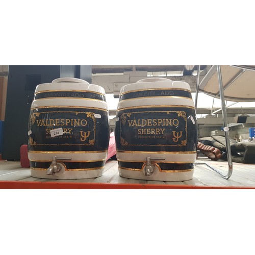 214 - 2 ceramic sherry casks