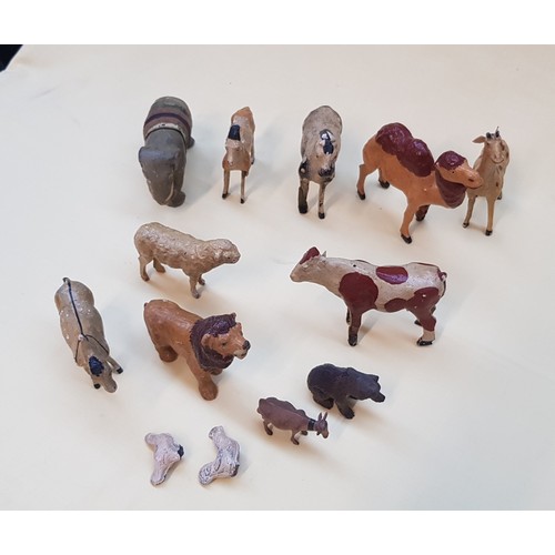 403 - 13 small wood and composite animals