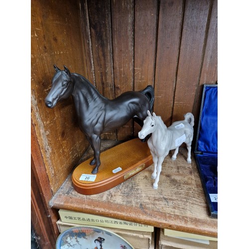 20 - A Royal Doulton 'Morgan Horse' and a Beswick dapple grey horse.