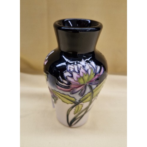 466 - Moorcroft vase designed by Nicola Slaney, Trefoil Clover design dated 2015, height 10.5cm