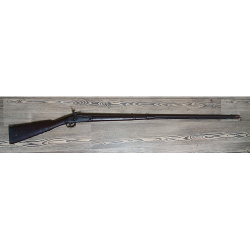 39 - A 19th century percussion cap commercial type rifle, mahogany stock, length 161.5cm (overall), this ... 