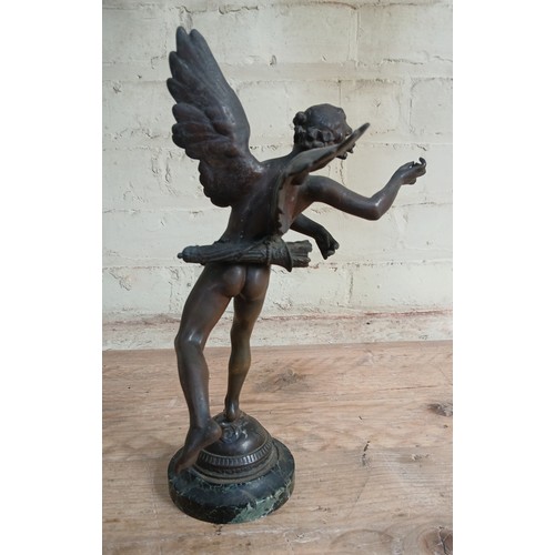 103 - Adolphe P Itasse (French 1830-1893), a bronze winged cupid with quiver of arrows, signed 'AP Itasse,... 