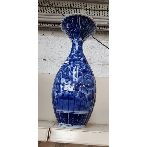 447 - A Japanese Arita blue and white vase, height appx 54cm