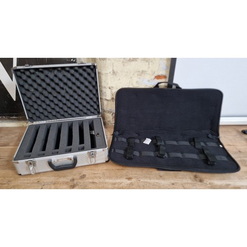 38A - Two 3 air gun cases comprising of 1 aluminium hard case with internal foam for pistols & 1 UTG soft ... 