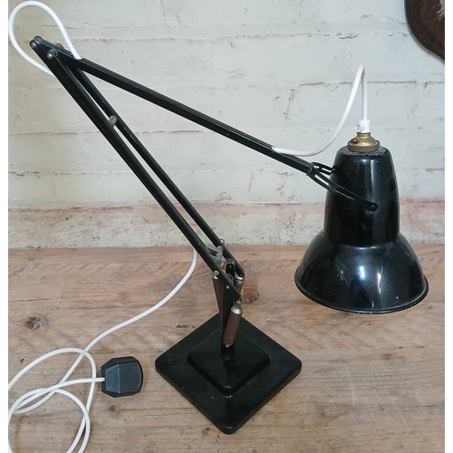 109 - A vintage black Herbert Terry & Sons Anglepoise lamp with two step base.