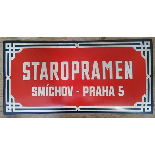 114 - A vintage rectangular and convex enamel pub sign 