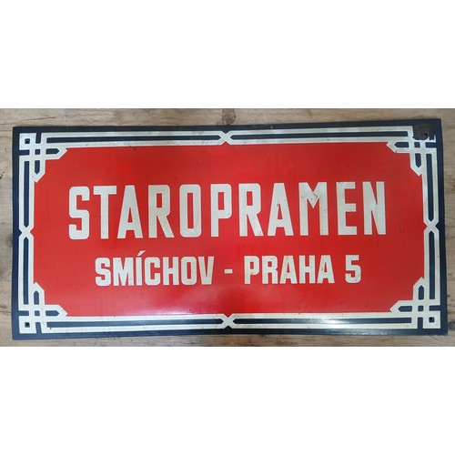 115 - A vintage rectangular and convex enamel pub sign 