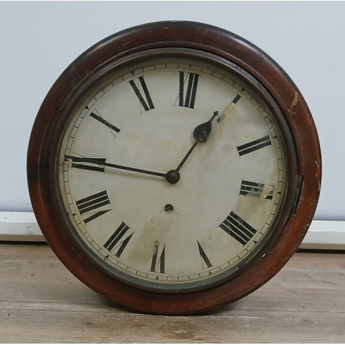 162 - A spring driven wall clock, diameter 38.5cm.