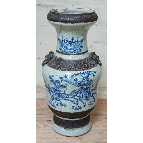 179 - A large Chinese crackle glaze porcelain vase, height 46cm.