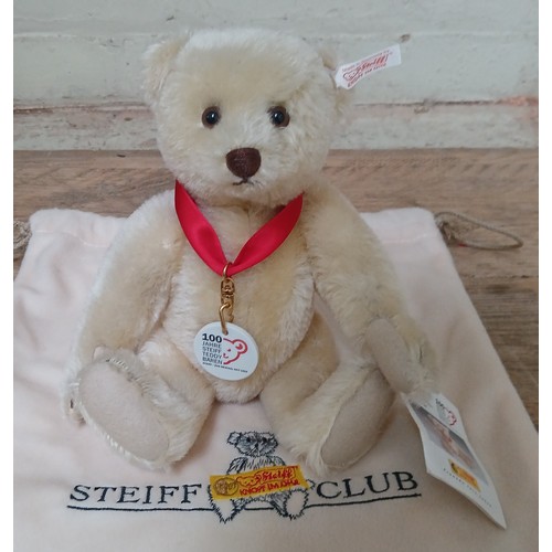 387 - A Steiff limited edition 100th Anniversary/Jubilee bear, no.1592/2002, with bag.