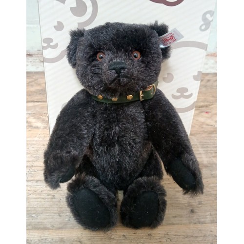 377 - A Steiff limited edition bear, 'Jack - The Rare Black Alpaca Bear', with original box and certificat... 