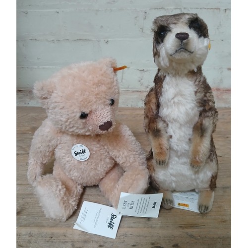 393 - A Steiff bear 'Hannes' and a Steiff meercat.