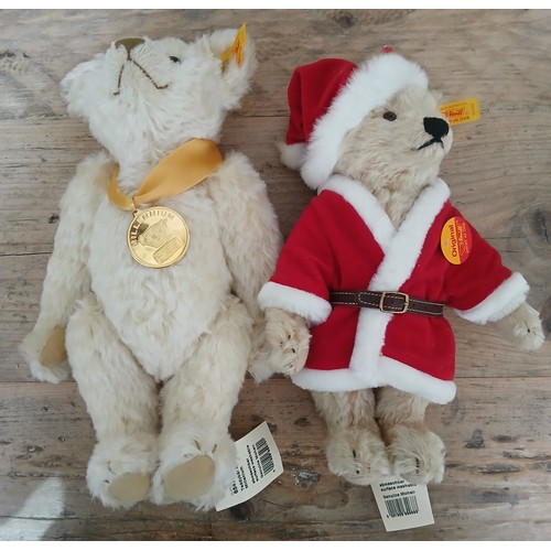 392 - A Steiff Chritmas Bear and a Steiff Millenium bear.