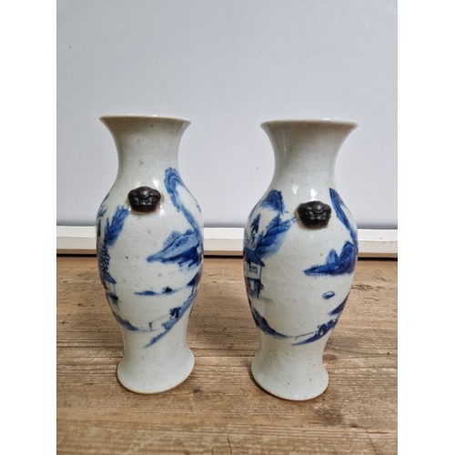 178 - A pair of Chinese porcelain blue and white vase, circa 1900, height 26cm.