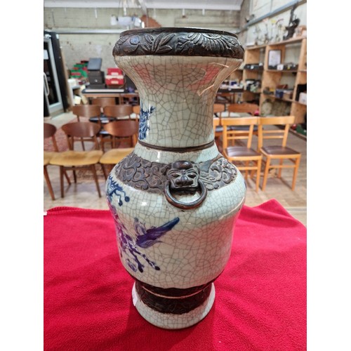 179 - A large Chinese crackle glaze porcelain vase, height 46cm.