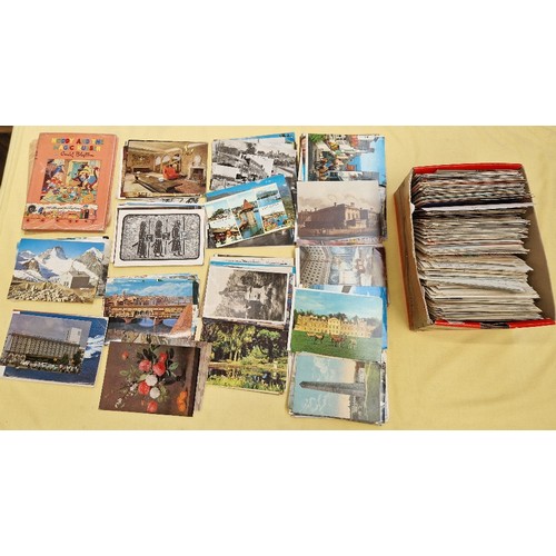 27 - A box of approximately 600 postcards and a copy of Enid Blyton - Noddy and the Magic Rubber 1st edit... 