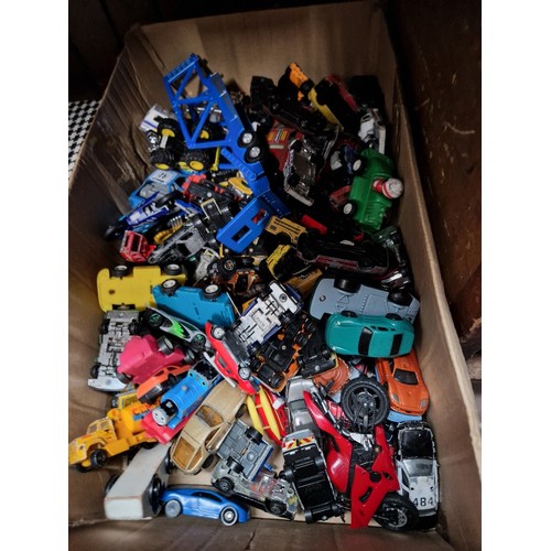 68 - A box of model vehicles, including die cast, Corgi, Hotwheels, etc.