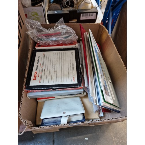 169 - A box containing mixed travel brochures, reel to reel tapes.