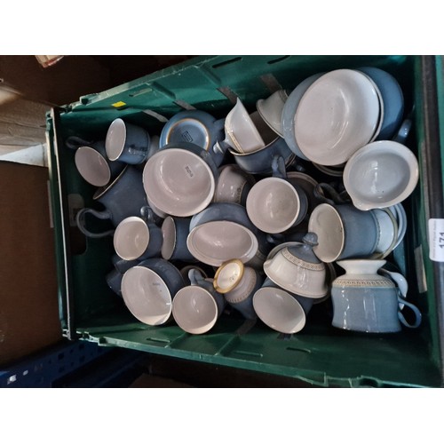 171 - A box of Denby Castile Blue table wares