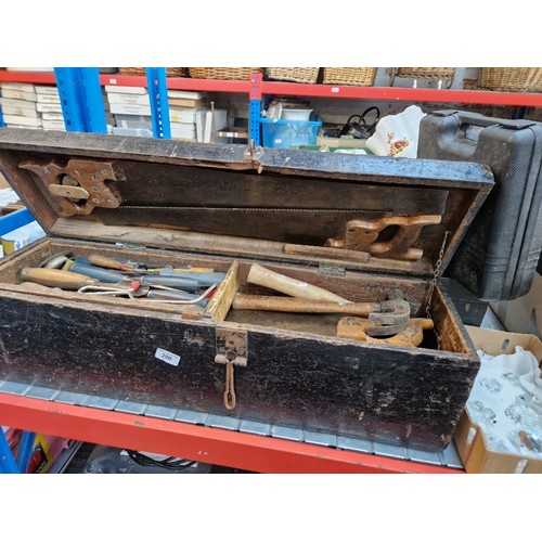 200 - Two wooden tool chests containing shipwright's tools, together with a jigsaw.