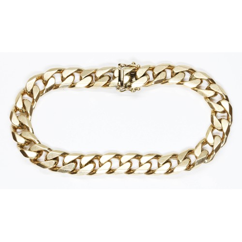 83 - A 9ct yellow gold curb link bracelet, import marks, length 22cm, weight 47.35g.