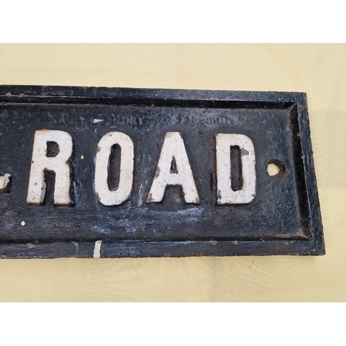 1 - A vintage cast iron road sign, 'Church Road', length 75cm.