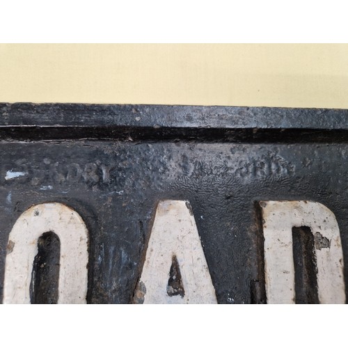 1 - A vintage cast iron road sign, 'Church Road', length 75cm.