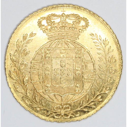 524 - John VI (1816-1826), A Portuguese gold coin, 1 Peca (6400 Reis/4 Escudos), 1824.