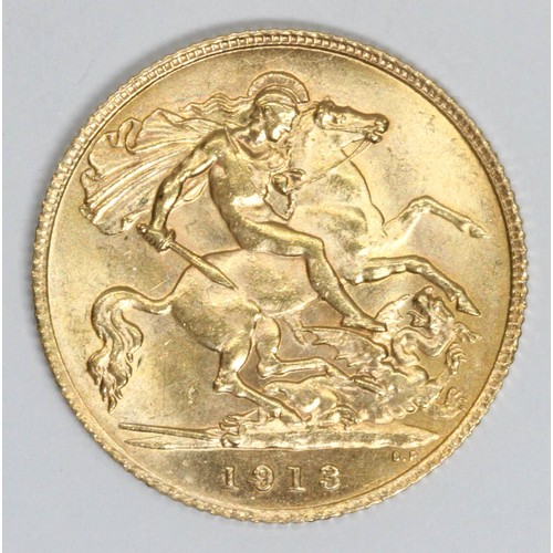 536 - George V 1913 half sovereign.