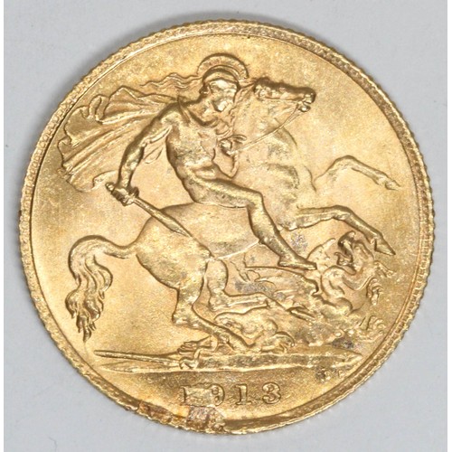 535 - George V 1913 half sovereign.