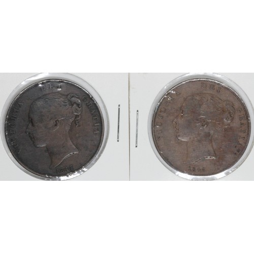 548 - Two Victoria pennies comprising of 1847 & 1848.