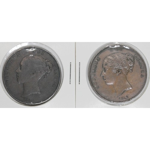 550 - Two Victoria pennies comprising of a 1851 & 1853.