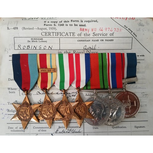 573 - A WWII Royal Navy HMS Isis (D87) medal group comprising 1939-1945, Africa with 1942-43 bar, Italy an... 