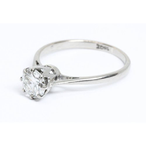 661 - A diamond solitaire ring, the eight claw set round brilliant cut stone weighing approximately 1ct, d... 