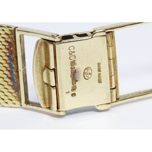 667 - An 18ct gold Vacheron Constantin watch strap, import marks, sponsor 'C&C', London 1965, maximum brac... 