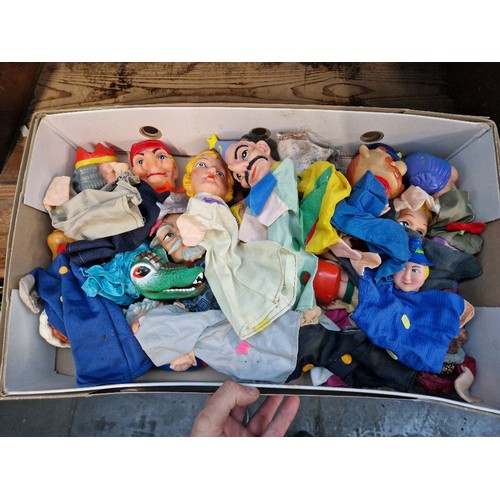 49 - A box of 20 assorted puppets.