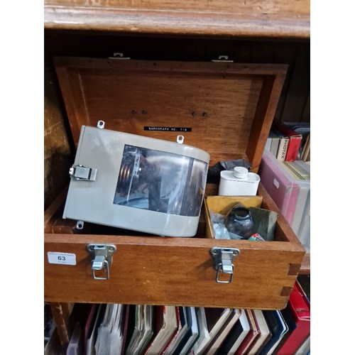 63 - A boxed barograph.