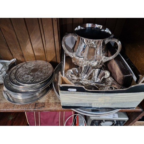 66 - A collection of assorted silver plate wares.